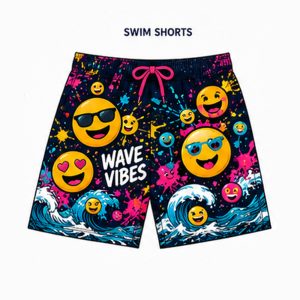 Emoji Wave Vibes - Swim Shorts - Boys